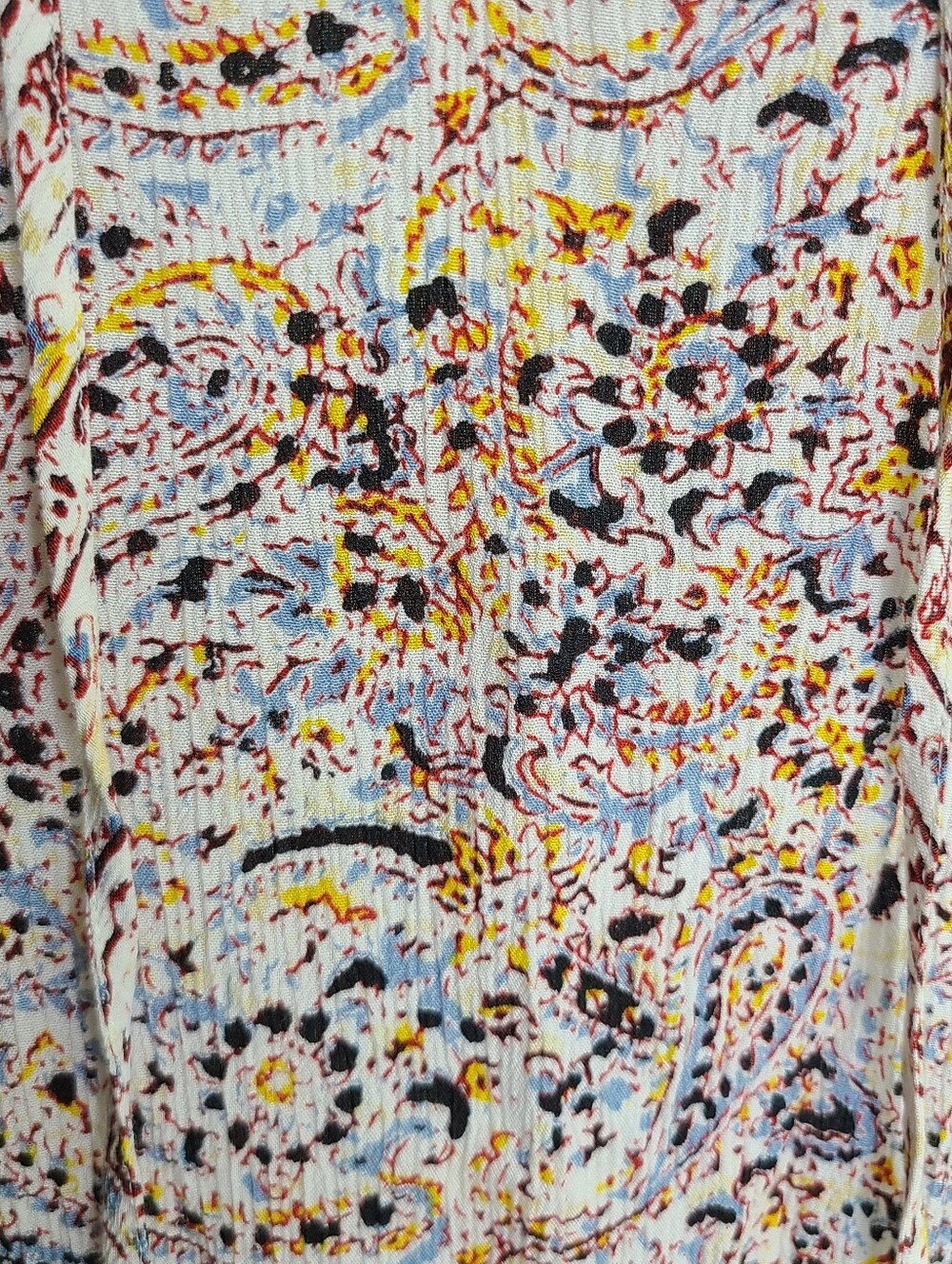 Billabong Paisley Print Tassel Tunic Top Shift Dress White Rayon XS Small - Picture 12 of 15